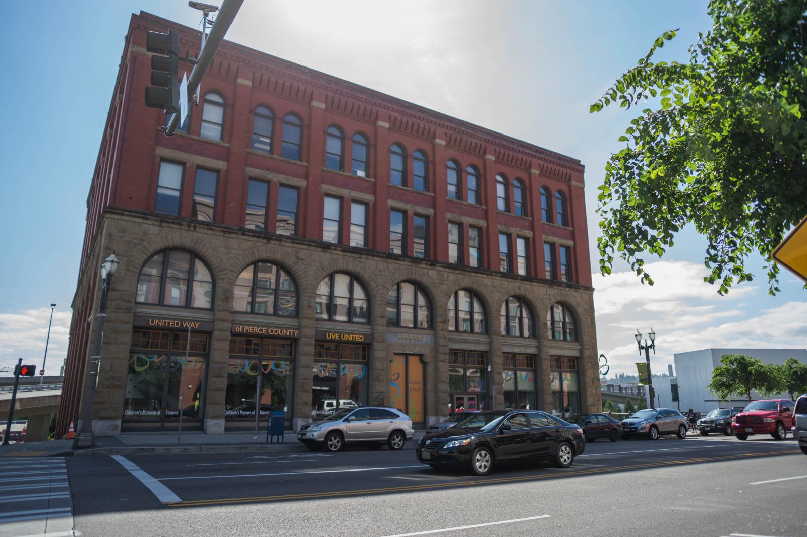 Sprague Building, a four story historic warehouse now housing the Tacoma Children
