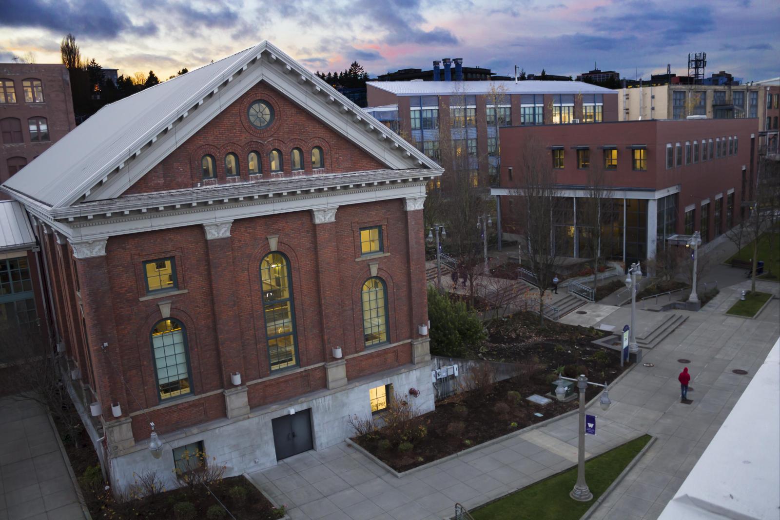 The Snoqualmie Building, built as a power substation, shown here as the UW Tacoma library reading room 